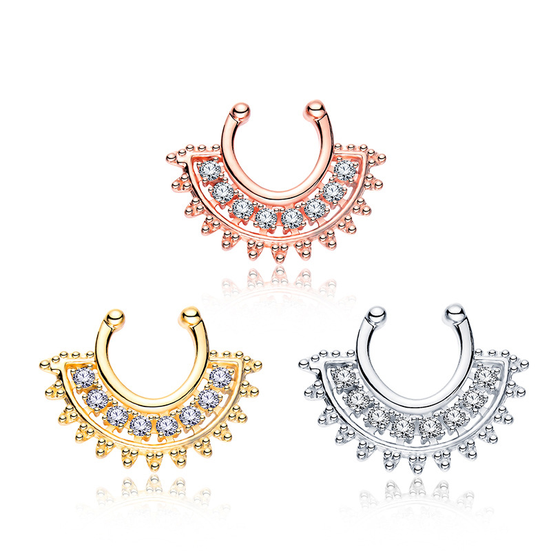 Body Jewelry Metal Types - 1PCS U-type Fake Septum Clicker Non