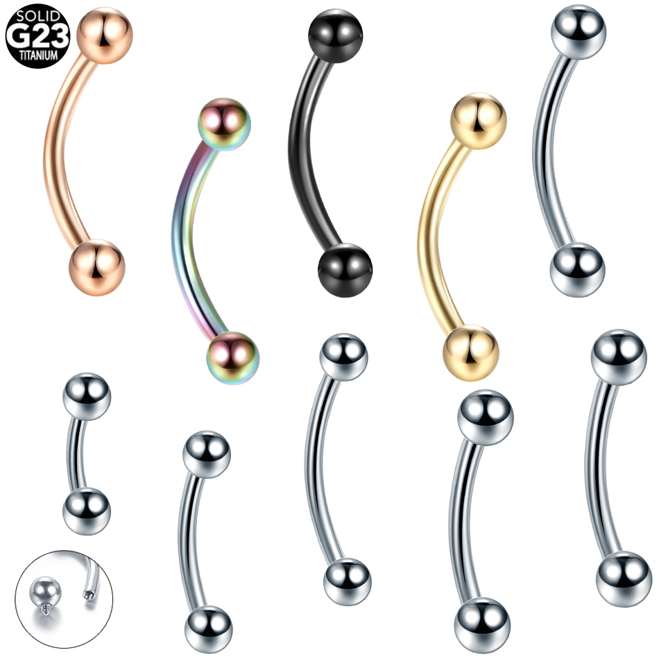 Zoor Body Jewelry - 10Pcs/lot G23 Titanium Eyebrow Banana Piercing