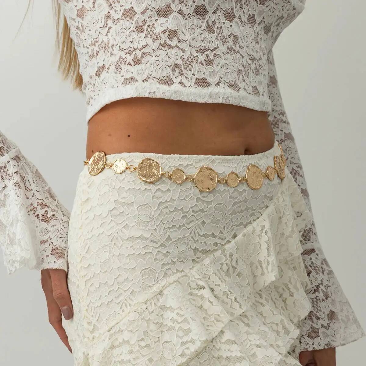 Body Jewelry Dress - Punk Gold Color Round Belly Waist