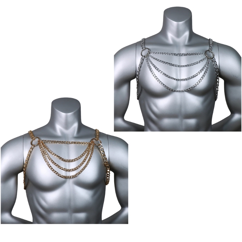 Body Jewelry For Men - Men's Sexy Metal Body Chest Chain