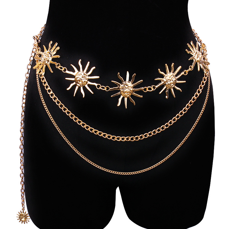 Body Jewelry Waist - Chunky Multilayer Punk Gothic Moon Sun