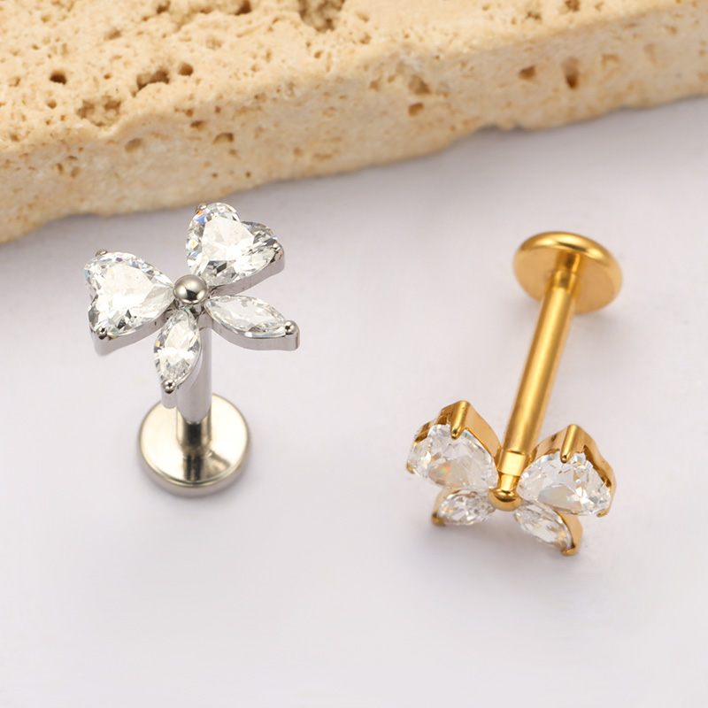 ASTM F136 TItanium Heart CZ Bo - Zoor Body Jewelry 评论和价格