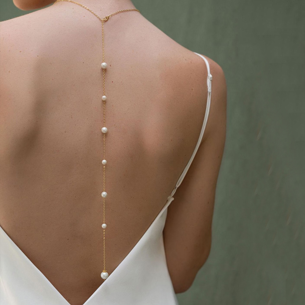 Bohemian Bridal Back Chain Nec - Body Jewelry For Backless Dress 评论和价格