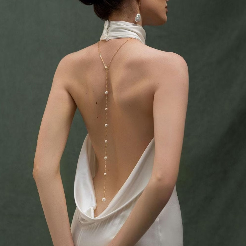 Bohemian Bridal Back Chain Nec - Body Jewelry For Backless Dress 评论和价格