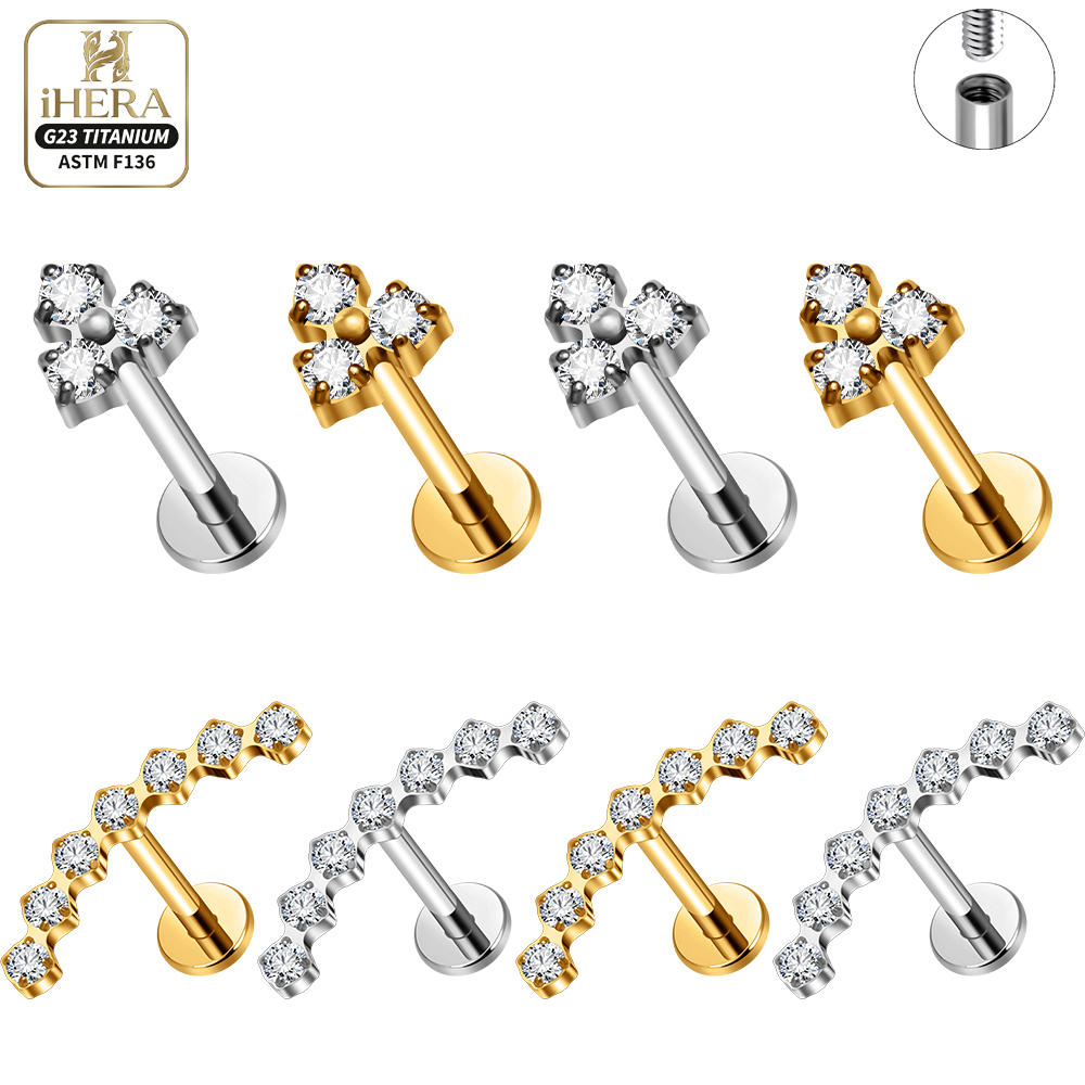 16G G23 Titanium Flat Back Tas - Flat Back Labret Stud 评论和价格