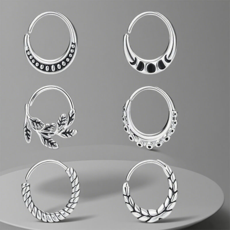6 pieces of women's nose ring  - Body Jewelry Metal Types 评论和价格