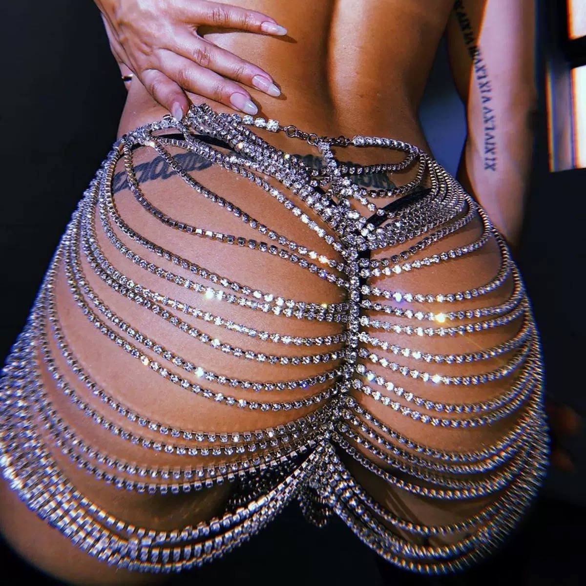 1pcSexy Fashionable Rhinestone - Body Jewelry Dress 评论和价格