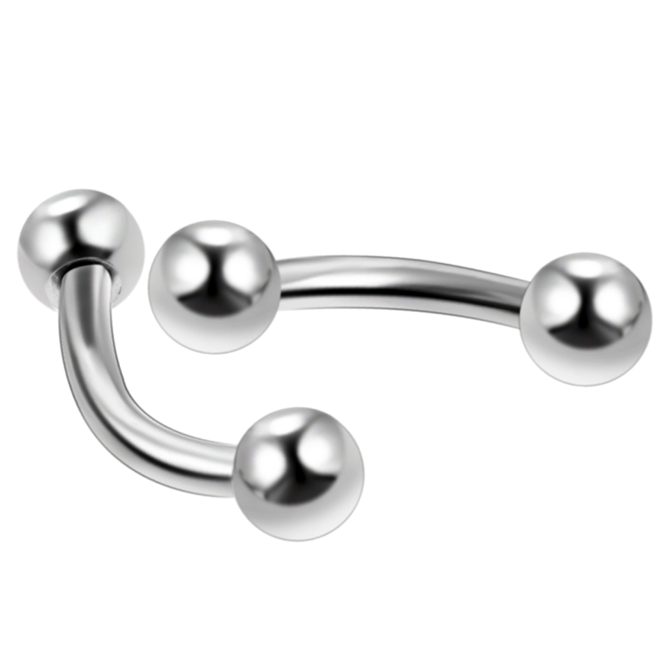 10Pcs/lot Steel Eyebrow Banana - Zoor Body Jewelry 评论和价格