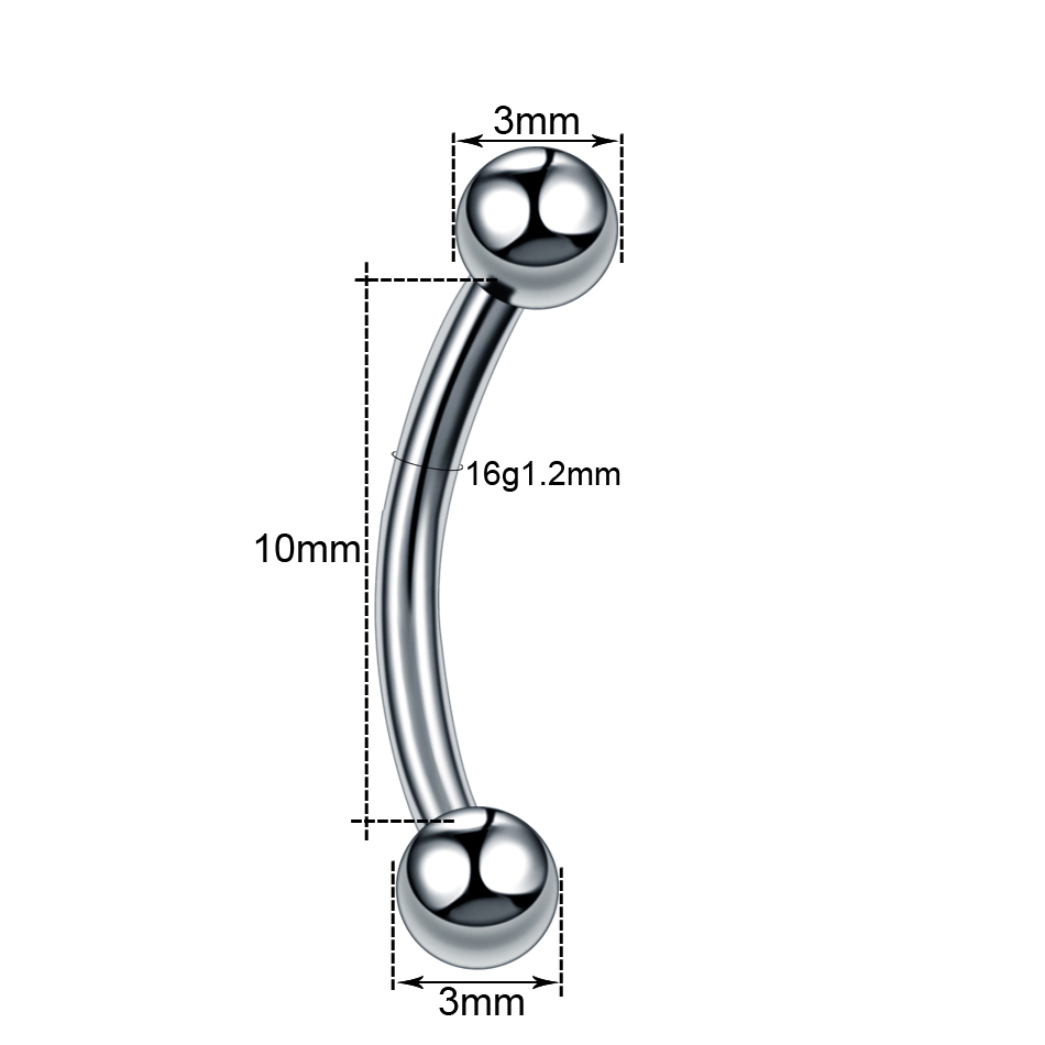 10Pcs/lot Steel Eyebrow Banana - Zoor Body Jewelry 评论和价格
