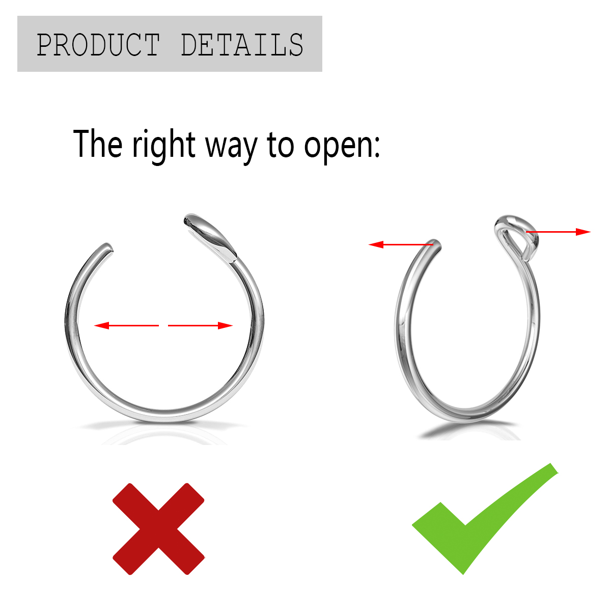 2 Pcs Stainless Steel Personal - Body Jewelry Metal Types 评论和价格