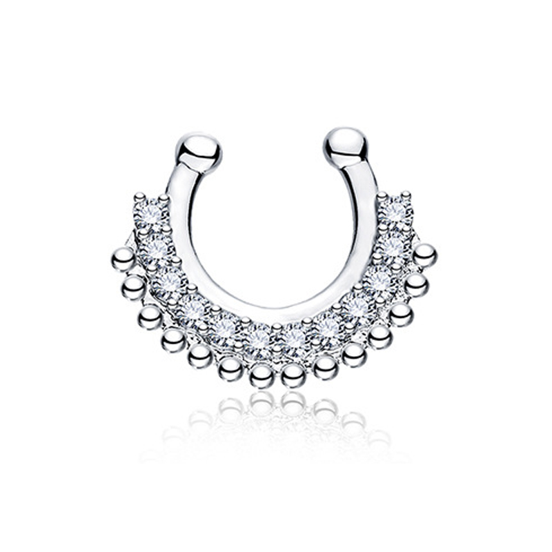 1PCS U-type Fake Septum Clicke - Body Jewelry Metal Types 评论和价格
