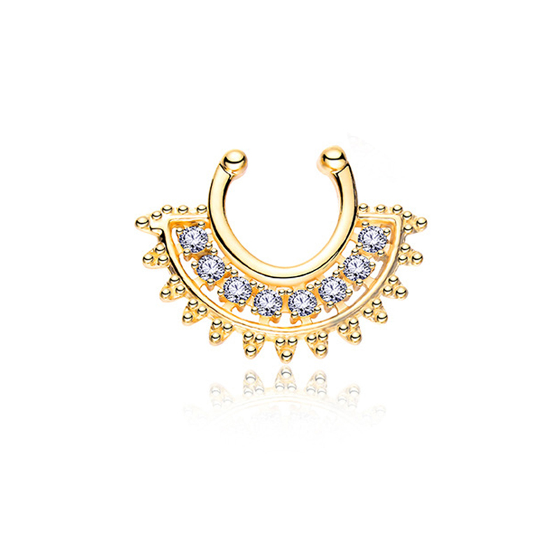 1PCS U-type Fake Septum Clicke - Body Jewelry Metal Types 评论和价格