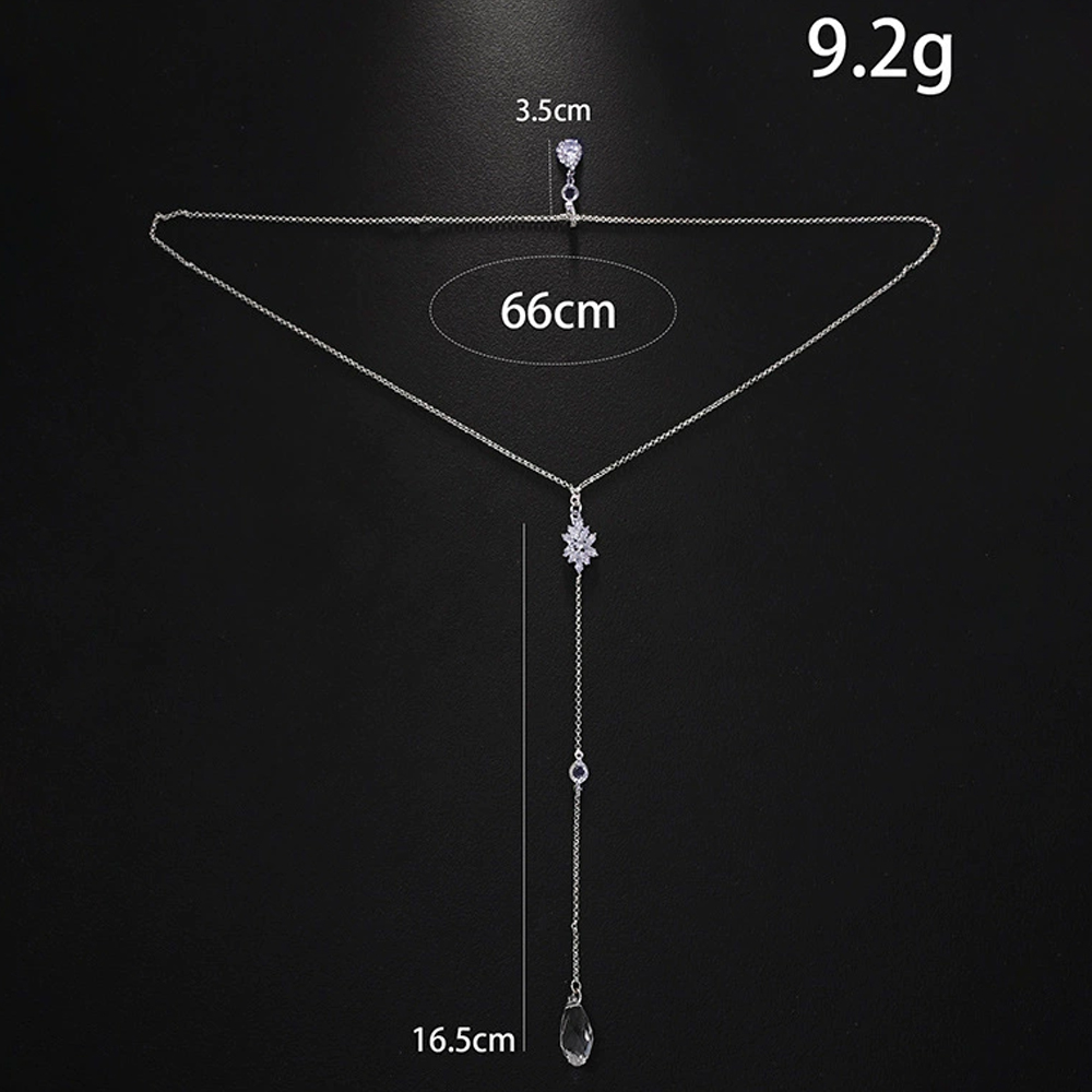Luxury Zircon Water Drop Back  - Body Jewelry For Backless Dress 评论和价格