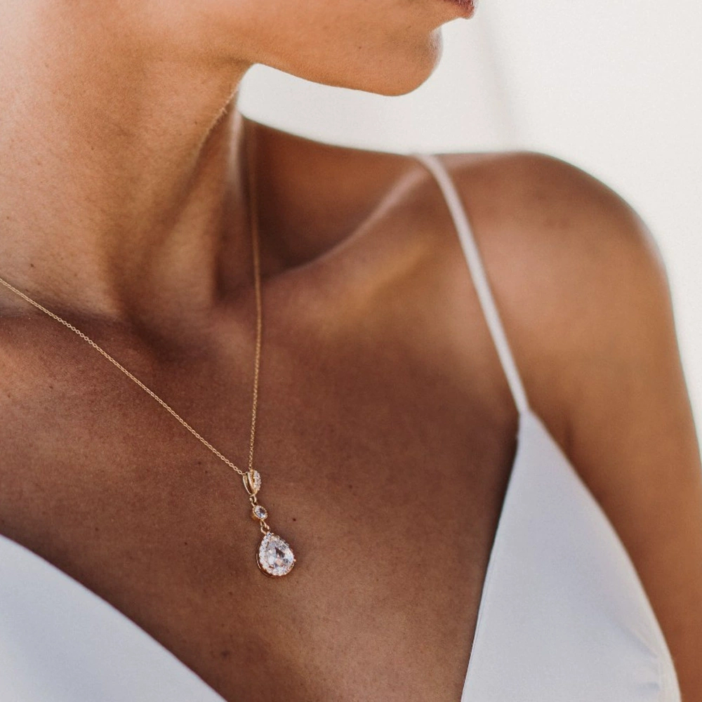 Luxury Zircon Water Drop Back  - Body Jewelry For Backless Dress 评论和价格