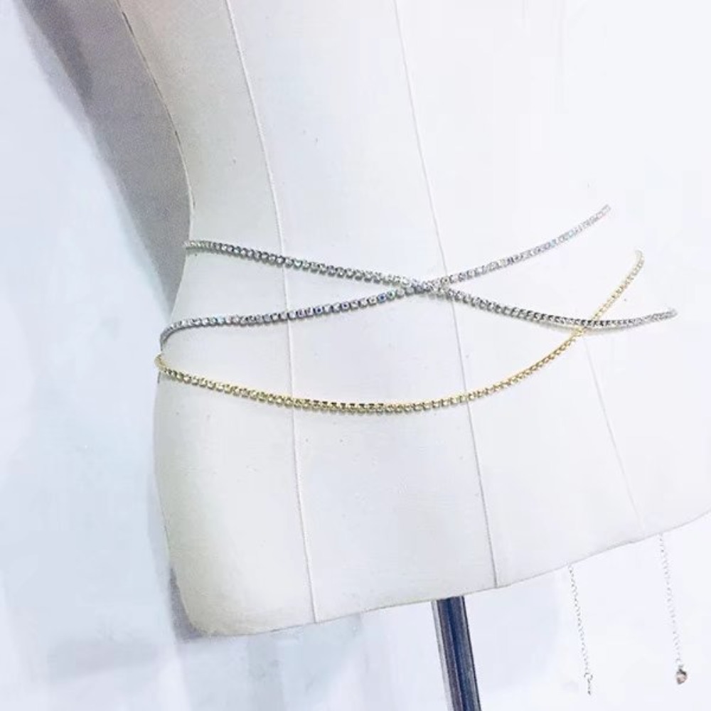Sexy Fashion Shiny Water Drill - Body Jewelry Waist 评论和价格