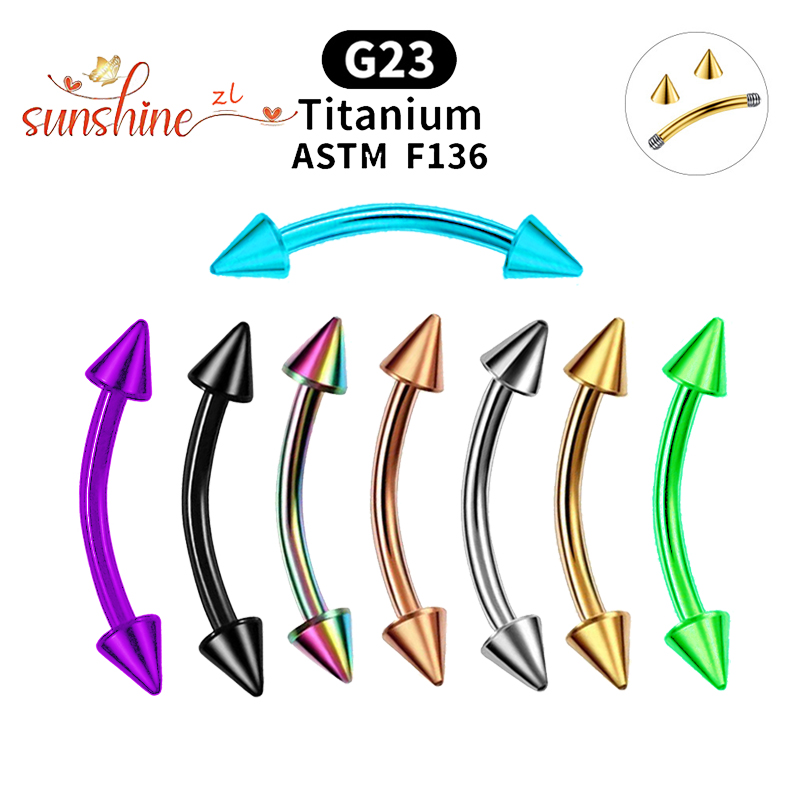 1PC G23 Titanium Spike Curved  - Zoor Body Jewelry 评论和价格