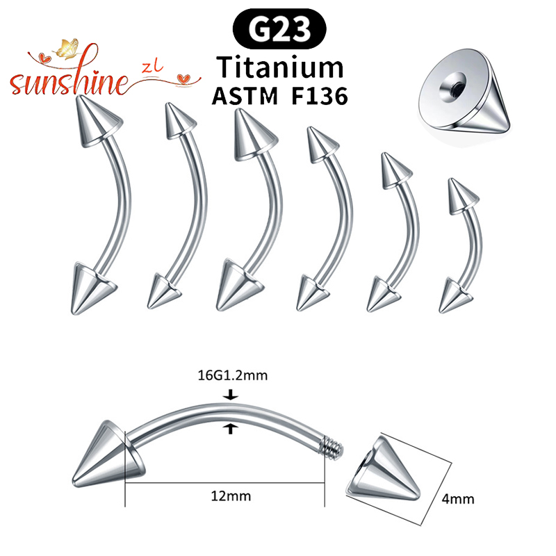 1PC G23 Titanium Spike Curved  - Zoor Body Jewelry 评论和价格