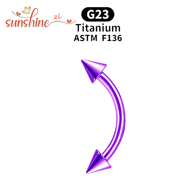 1PC G23 Titanium Spike Curved  - Zoor Body Jewelry 评论和价格