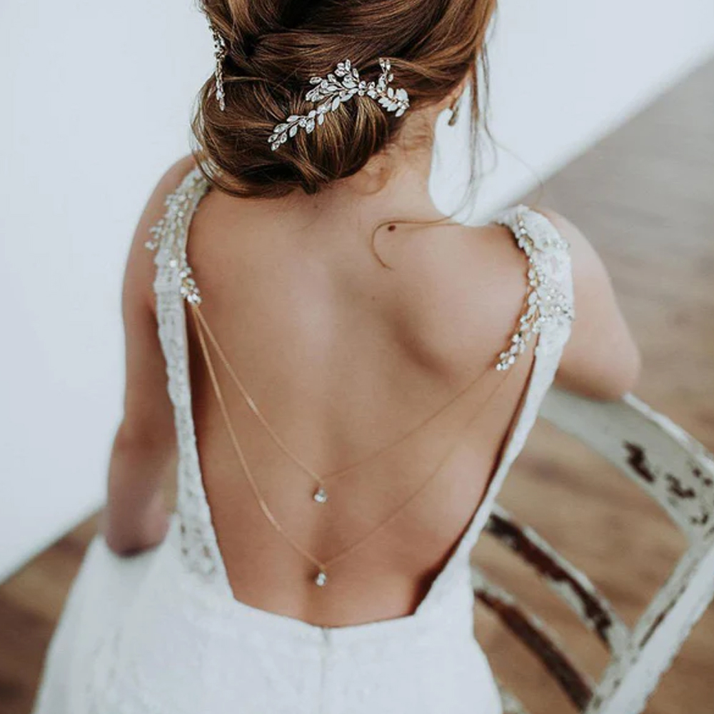 Zircon Tassel Pendant Back Cha - Body Jewelry For Backless Dress 评论和价格
