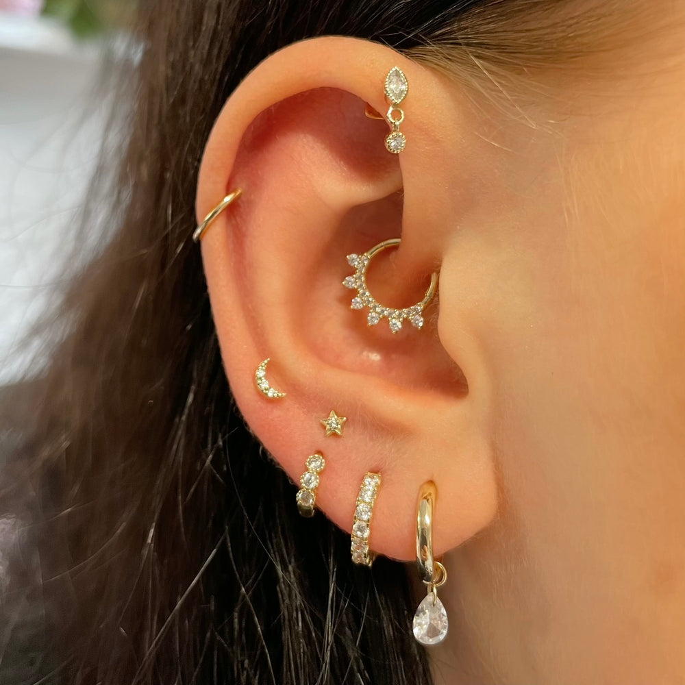 1PC Star Moon Lightning Zircon - Flat Back Labret Stud 评论和价格