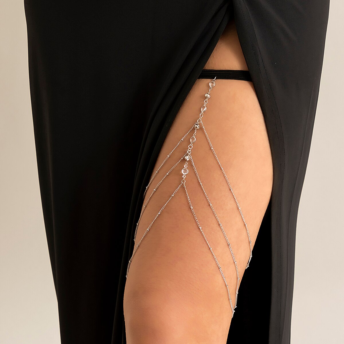 Boho Elastic Band Crystal Leg  - Body Jewelry Dress 评论和价格