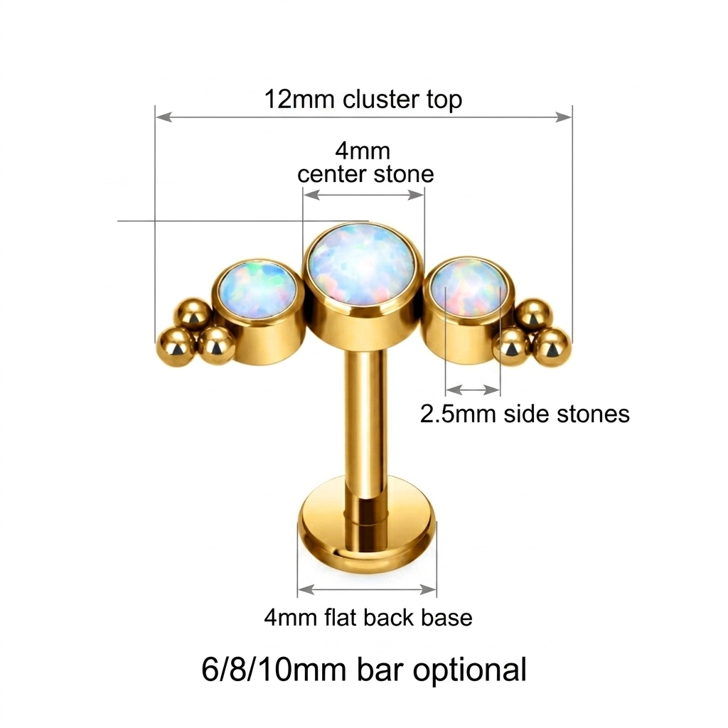 G23 Titanium Labret Cluster Ge - Flat Back Labret Stud 评论和价格