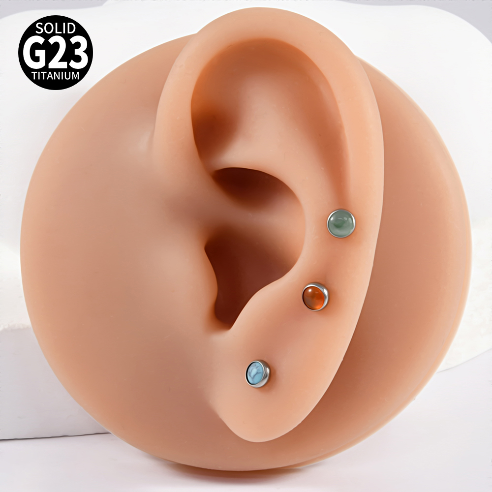 1PC 16g G23 Titanium Crystal&S - Flat Back Labret Stud 评论和价格