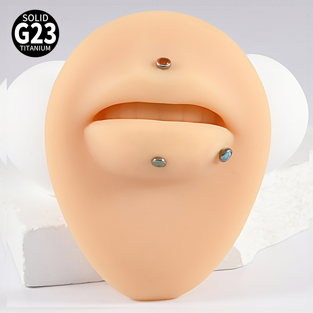1PC 16g G23 Titanium Crystal&S - Flat Back Labret Stud 评论和价格