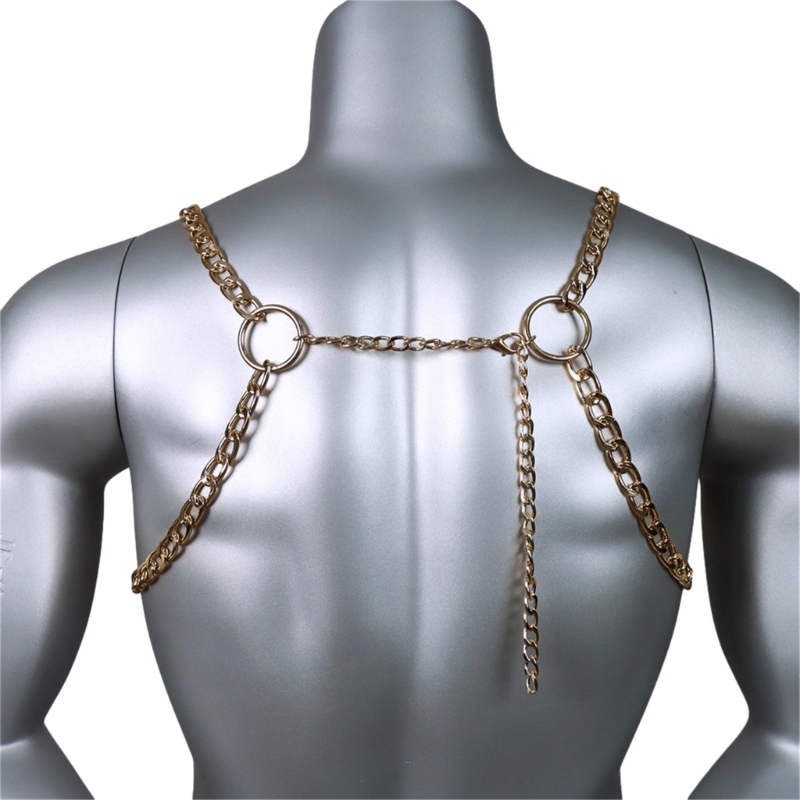 Men's Sexy Metal Body Chest Ch - Body Jewelry For Men 评论和价格