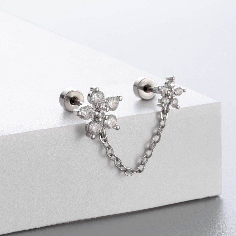 G23 Titanium Heart Flat Back C - Flat Back Labret Stud 评论和价格