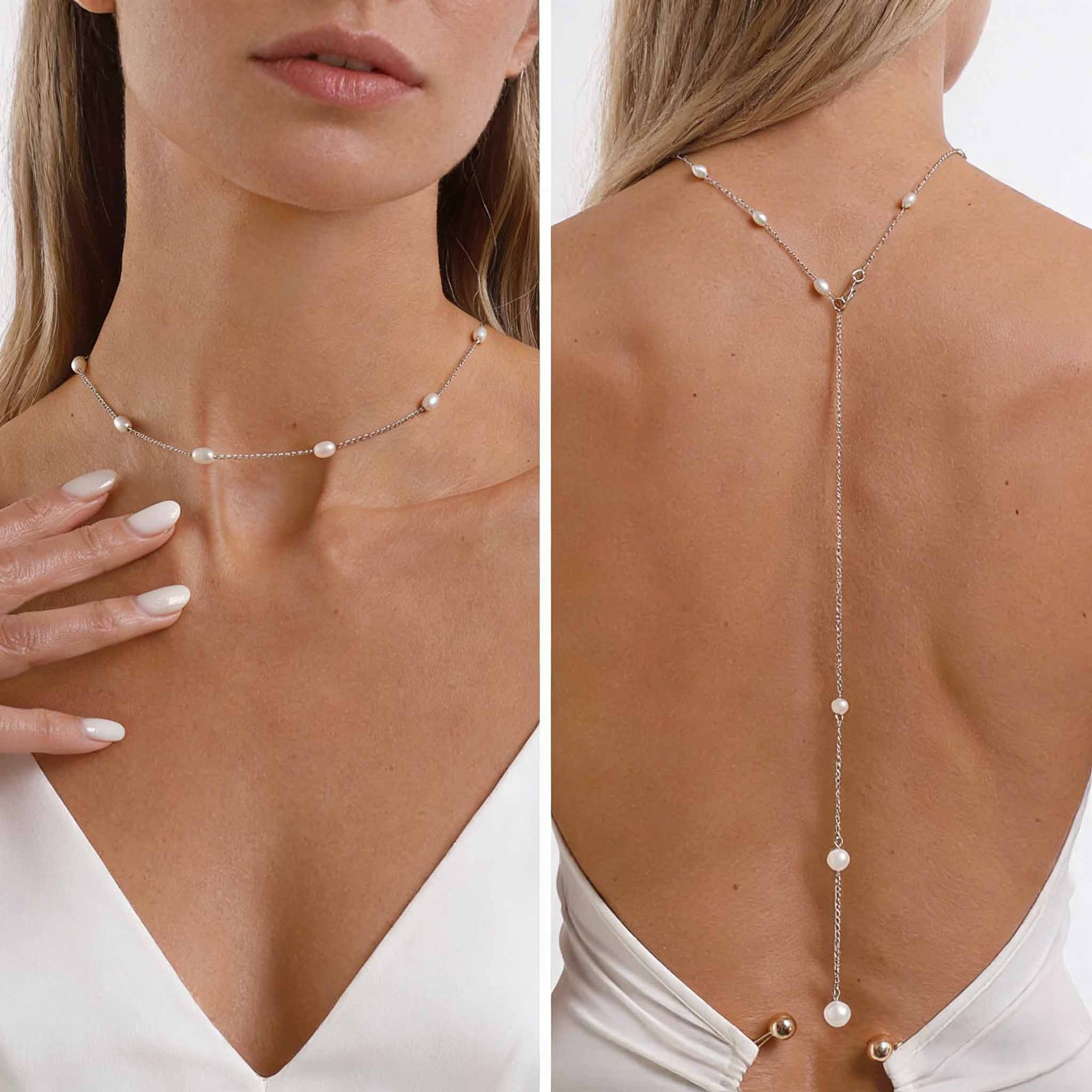 Elegant Back Drop Necklace Wit - Body Jewelry For Backless Dress 评论和价格