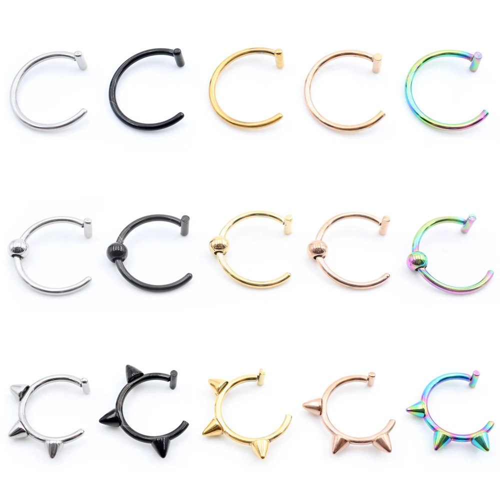 1 Piece Stainless Steel Nose R - Body Jewelry Metal Types 评论和价格