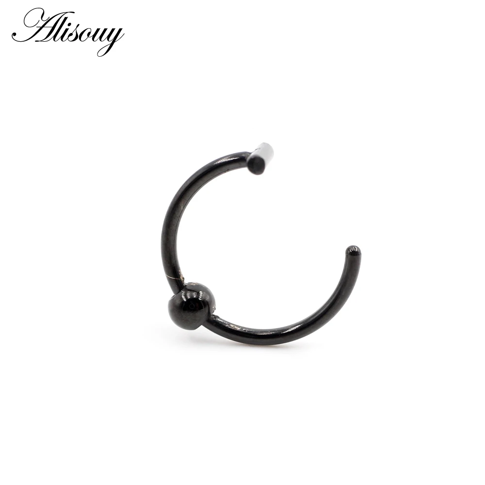 1 Piece Stainless Steel Nose R - Body Jewelry Metal Types 评论和价格