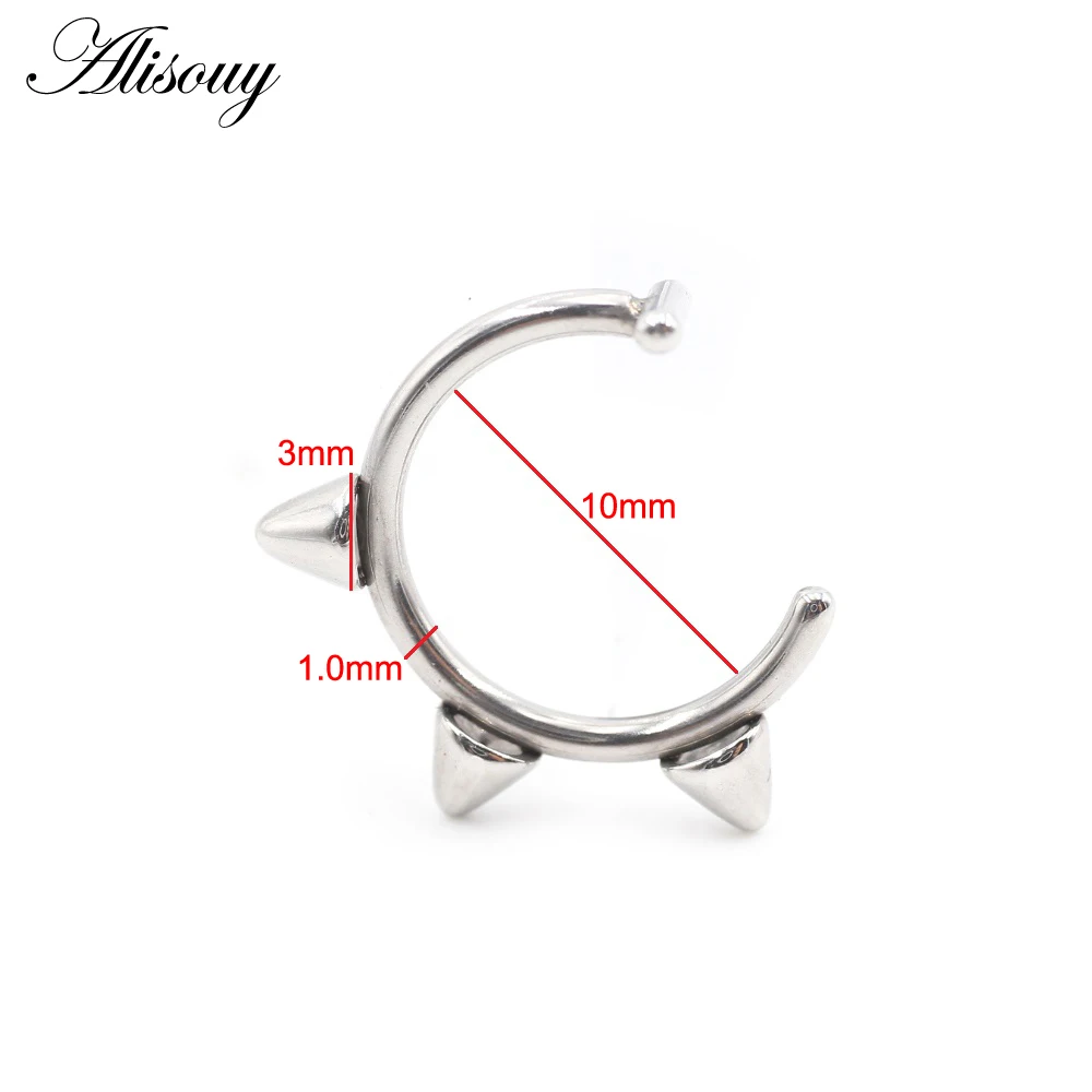 1 Piece Stainless Steel Nose R - Body Jewelry Metal Types 评论和价格