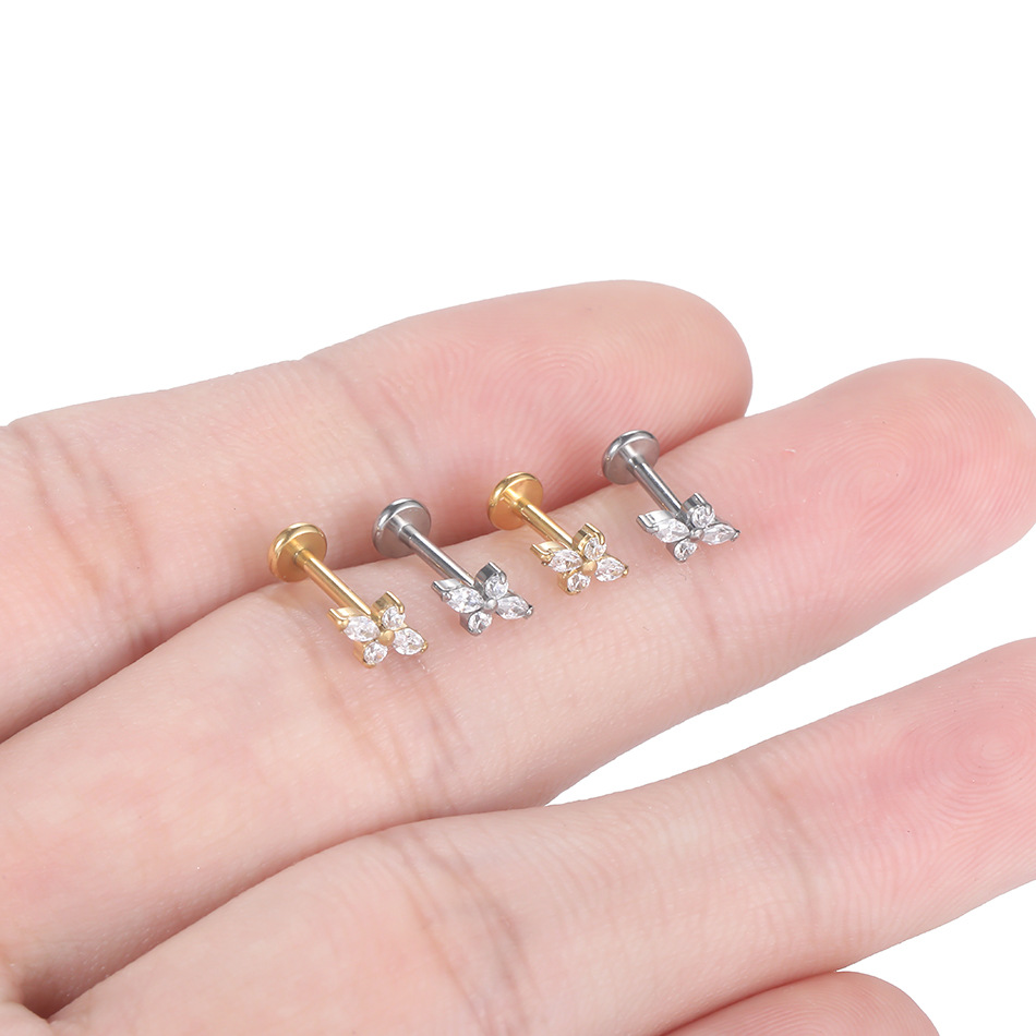 1PC G23 Titanium Labret Pierci - Flat Back Labret Stud 评论和价格