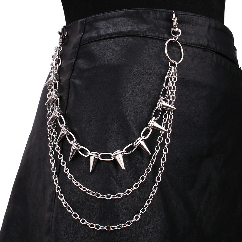 Hip Hop Punk Rock Metal Pants  - Body Jewelry Waist 评论和价格
