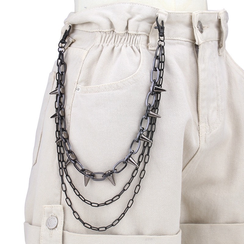 Hip Hop Punk Rock Metal Pants  - Body Jewelry Waist 评论和价格
