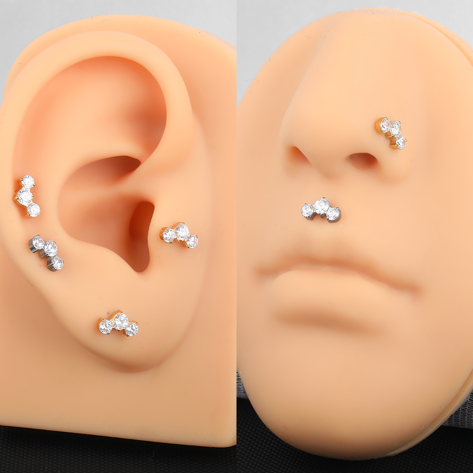 1/5PCS Titanium Piercings CZ L - Zoor Body Jewelry 评论和价格