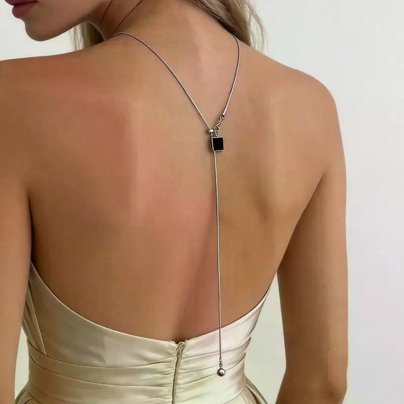 Sparkly Pearl Back Chain Neckl - Body Jewelry For Backless Dress 评论和价格