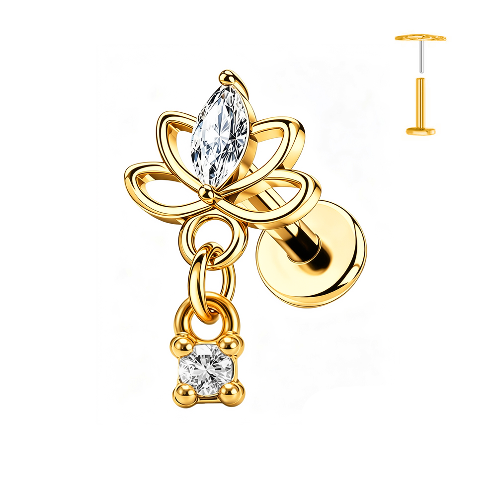 1PC Butterfly Heart Pendant Pi - Flat Back Labret Stud 评论和价格