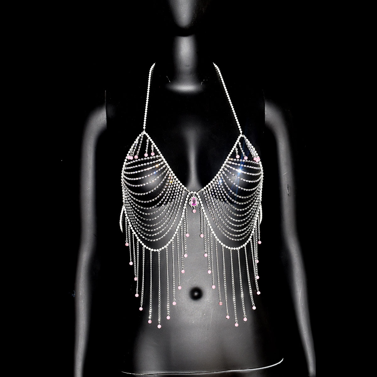 Stylish Rhinestone Bra Jewelry - Body Jewelry Dress 评论和价格