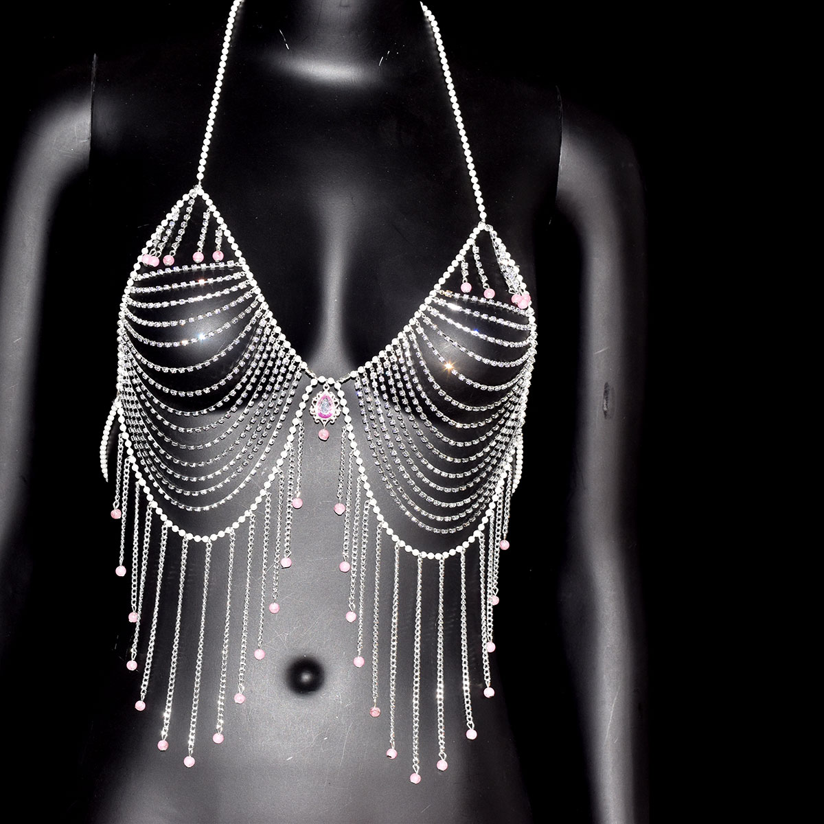 Stylish Rhinestone Bra Jewelry - Body Jewelry Dress 评论和价格