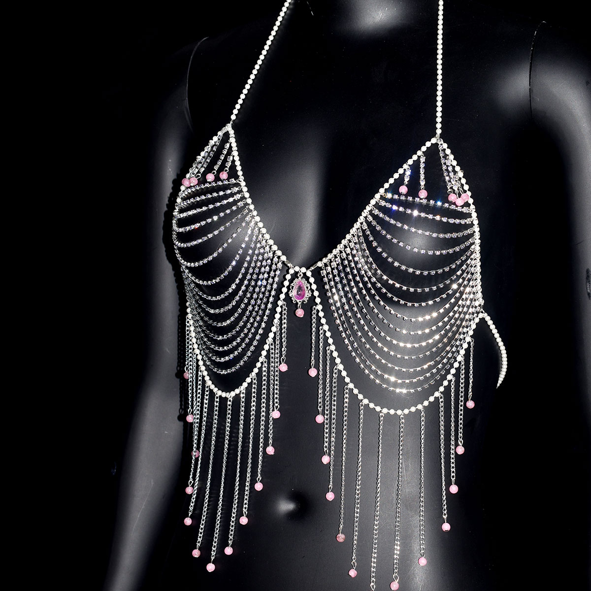 Stylish Rhinestone Bra Jewelry - Body Jewelry Dress 评论和价格