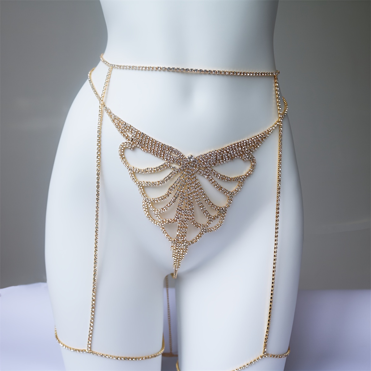 Multi layer rhinestone sparkli - Body Jewelry Waist 评论和价格