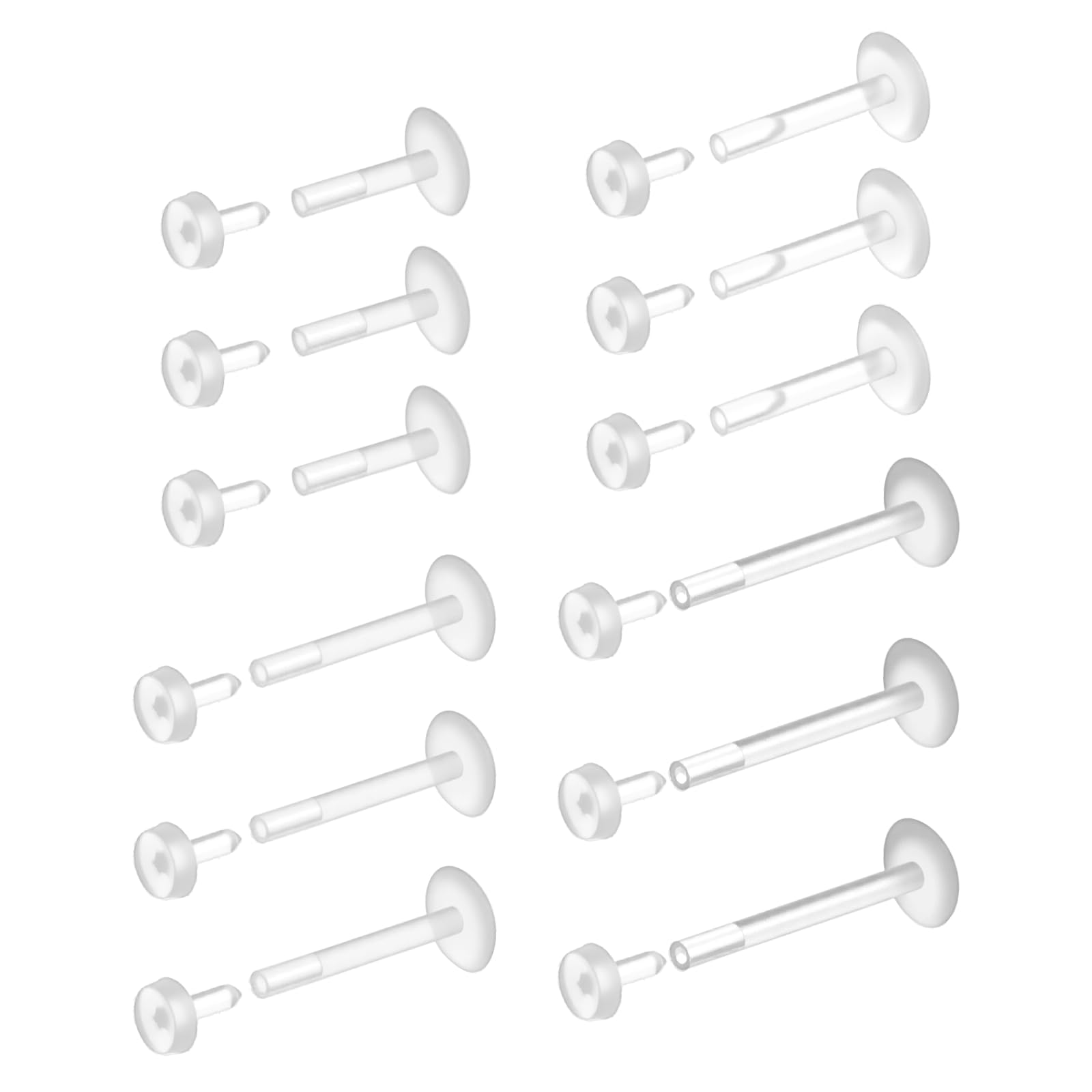 12 Pcs Flat Back Clear Earring - Flat Back Labret Stud 评论和价格