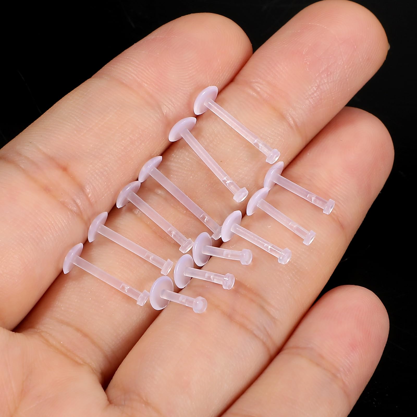 12 Pcs Flat Back Clear Earring - Flat Back Labret Stud 评论和价格