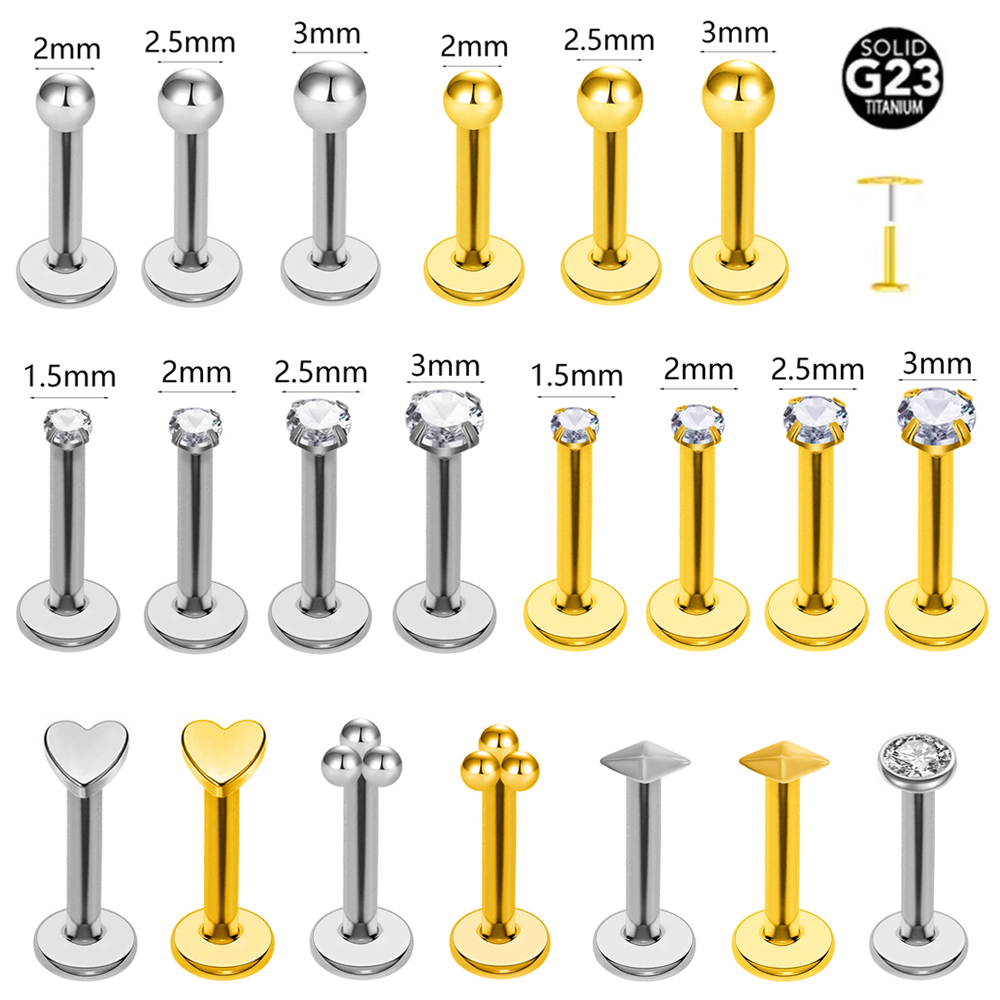 ASTM F136 G23 Titanium The bal - Flat Back Labret Stud 评论和价格