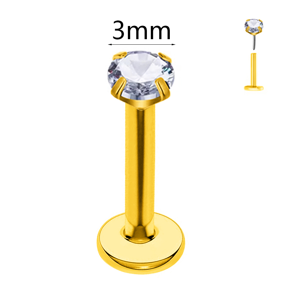 ASTM F136 G23 Titanium The bal - Flat Back Labret Stud 评论和价格