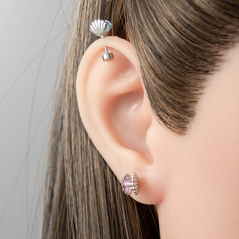 Titanium Ear Stud Earrings, 20 - Flat Back Labret Stud 评论和价格