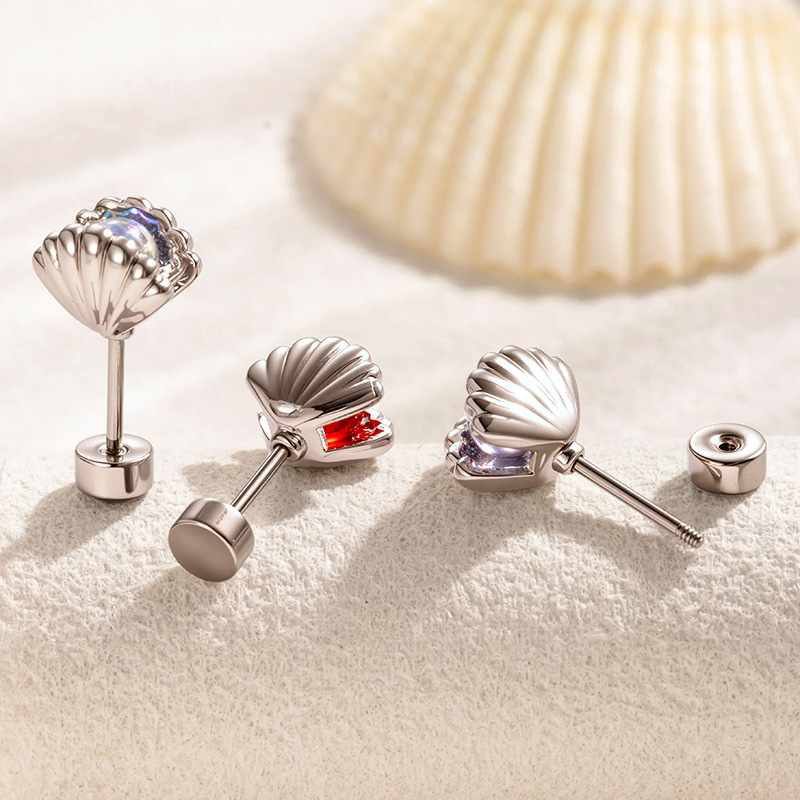 Titanium Ear Stud Earrings, 20 - Flat Back Labret Stud 评论和价格